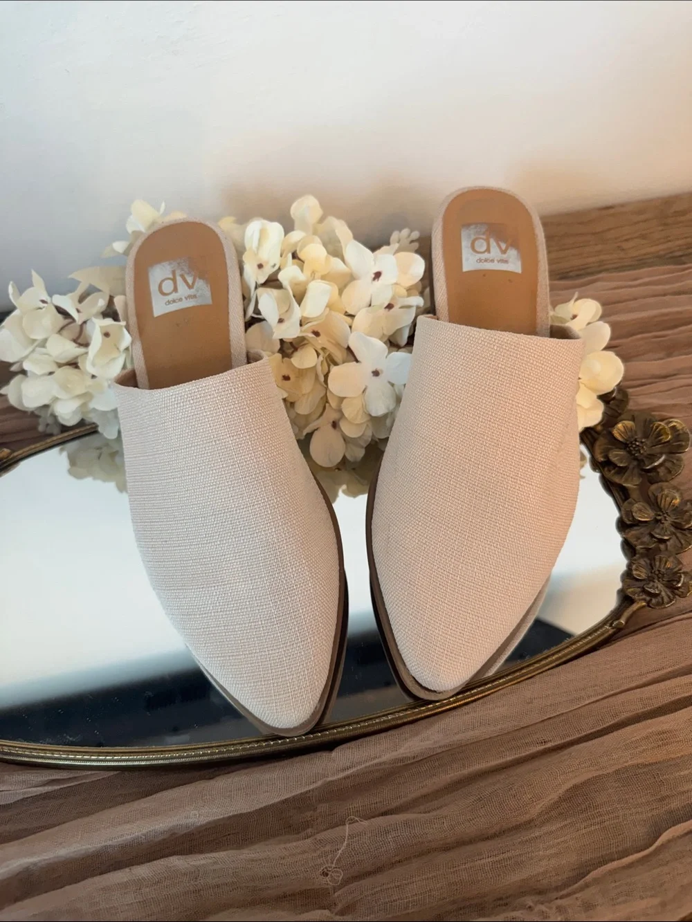 DV by Dolce Vita Light Nude Pointed-Toe Slip-On Mules - Picture 4 of 6